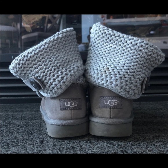 UGG Shaina Knit Suede Boot - Grey. - Picture 7 of 9